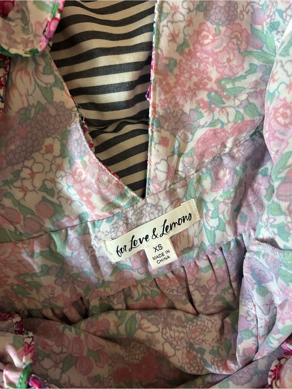 For Love & Lemons Floral Mini Dress Size XS - Picture 4 of 4